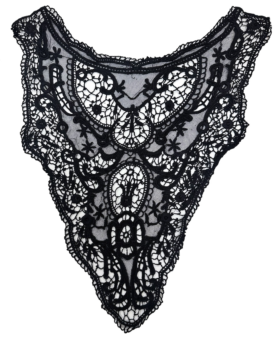 <font color="red">IN STOCK</font><br>15" x 19" Cotton Venise Yoke-Black