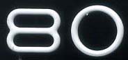 <font color="red">IN STOCK</font><br>1/4" Nylon Coated Brass Ring/Slider Set-White<br>(Enlarged to show detail)