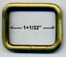 <font color="red">IN STOCK</font><br>1+1/32" Wide Rectangle Wire Form-Antique Brass