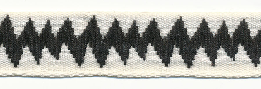 <font color="red">IN STOCK</font><br>3/4" Cotton Shock Wave Jacquard-Natural/Black
