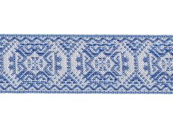 <font color="red">IN STOCK</font><br>1" Metallic Floral Wings Pattern-Blue Silver