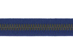 <font color="red">IN STOCK</font><br>11/16" Metallic Zipper Pattern-Navy Gold