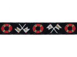 <font color="red">IN STOCK</font><br>1/2" Metallic Nautical Flag And Ring-Black White Red Gold