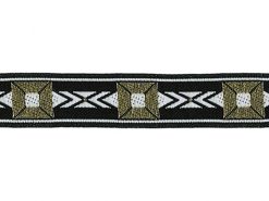 <font color="red">IN STOCK</font><br>5/8" Metallic Deco Pattern-Black Gold White