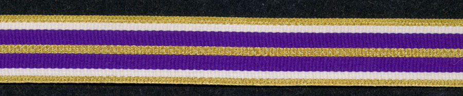 <font color="red">IN STOCK</font><br>5/8" Poly Stripe Elegance-White/Gold/Purple