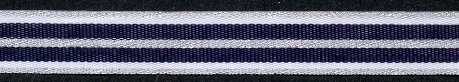 <font color="red">IN STOCK</font><br>5/8" Poly Stripe Elegance-White/Silver/Navy
