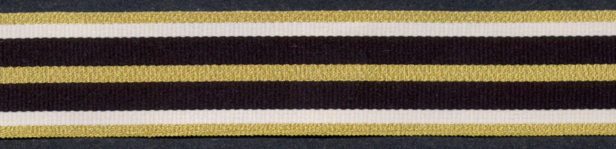 <font color="red">IN STOCK</font><br>1" Poly Stripe Elegance-Gold/Black/White