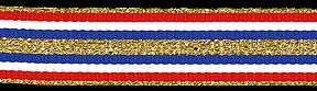 <font color="red">IN STOCK</font><br>1" Poly Stripe Elegance-Red/White/Blue/Gold