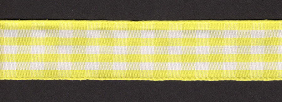 <font color="red">IN STOCK</font><br>7/8" Nylon Gingham Check-White Yellow