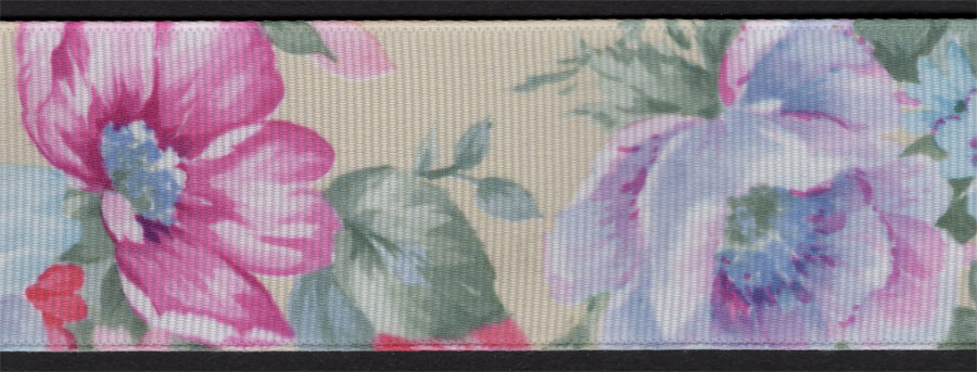 <font color="red">IN STOCK</font><br>1+1/2" Poly Grosgrain Floral Print-Spring