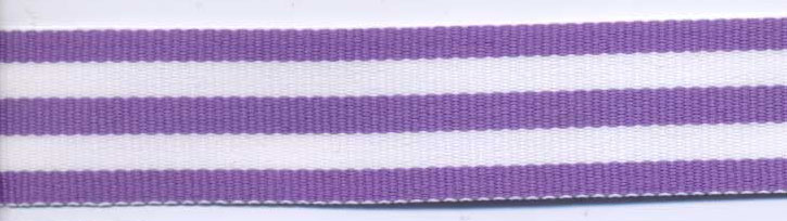 <font color="red">IN STOCK</font><br>7/8" Poly Bold Stripes-White/Lavender