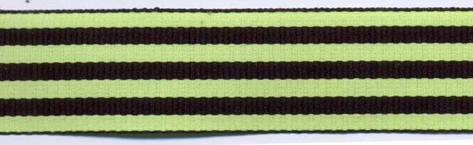 <font color="red">IN STOCK</font><br>7/8" Poly Bold Stripes-Black/Bright Lime