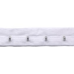 <font color="red">IN STOCK</font><br>1" Spaced #2 Hook Tape-Dyeable White/Nickel Hooks<br>(With flap)