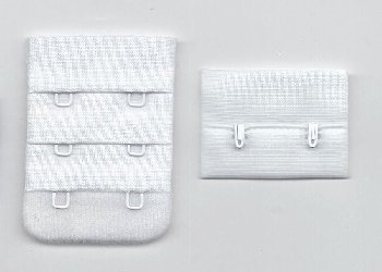 <font color="red">IN STOCK</font><br>2 Row Hook & Eye Bra Back Tab Closure-White