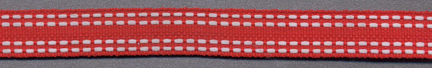 <font color="red">IN STOCK</font><br>3/4" Poly Dual Saddle Stitch-Red/White