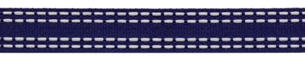 <font color="red">IN STOCK</font><br>3/4" Poly Dual Saddle Stitch-Navy/White