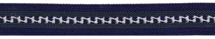 <font color="red">IN STOCK</font><br>13/16" Poly Zip Stitch Tape-Navy/Green/Ivory