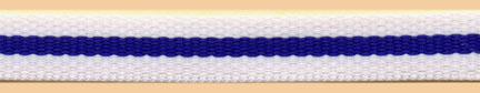 <font color="red">IN STOCK</font><br>3/8" Poly Heavy Twill 3 Stripe-White/Saphire/White