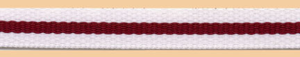 <font color="red">IN STOCK</font><br>3/8" Poly Heavy Twill 3 Stripe-White/Burgandy/White