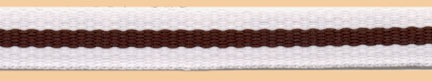 <font color="red">IN STOCK</font><br>3/8" Poly Heavy Twill 3 Stripe-White/Brown/White