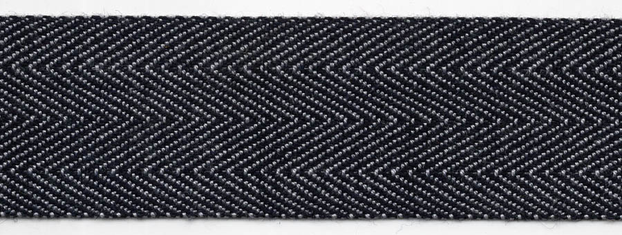 <font color="red">IN STOCK<br>MADE IN USA</font><br>1" Poly Twill Tape-Black Denim