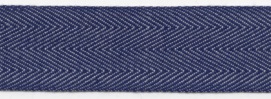 <font color="red">IN STOCK<br>MADE IN USA</font><br>1" Poly Twill Tape-Blue Denim