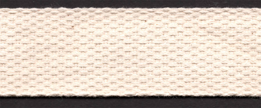 <font color="red">IN STOCK</font><br>1" Cotton Medium Soft Draw Web-Natural<br>(Industry Standard)