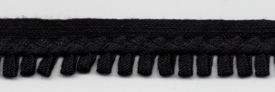 <font color="red">IN STOCK</font><br>3/8" Cotton Loop Braid Cordedge Piping-Black