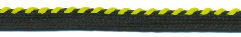 <font color="red">IN STOCK</font><br>3/8" Rayon File Braid Cordedge Piping-Neon Hot Pink -Black