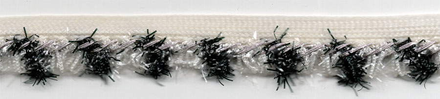 <font color="red">IN STOCK</font><br>3/8" Rayon Fancy Sparkle Cordedge Piping-Black/White
