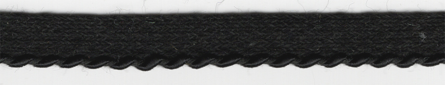 <font color="red">IN STOCK<br>MADE IN USA</font><br>3/8" Rayon Fancy Plaited Cordedge Piping-Black