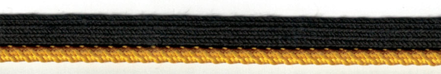 <font color="red">IN STOCK<br>MADE IN USA</font><br>3/8" Genuine A.H. Rice Military Cordedge Piping-Gold/Black Apron