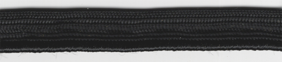 <font color="red">IN STOCK<br>MADE IN USA</font><br>3/8" Rayon Satin Cordedge Piping-Black
