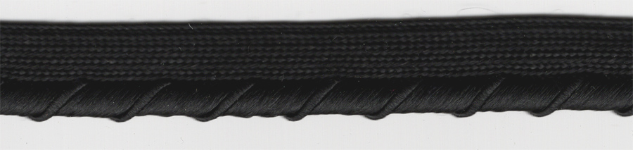 <font color="red">IN STOCK<br>MADE IN USA</font><br>3/8" Rayon Fancy Bold Cordedge Piping-Black