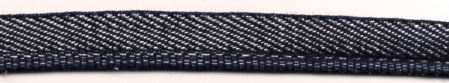 <font color="red">IN STOCK</font><br>3/8" Super Denim Piping-Indigo/Silver